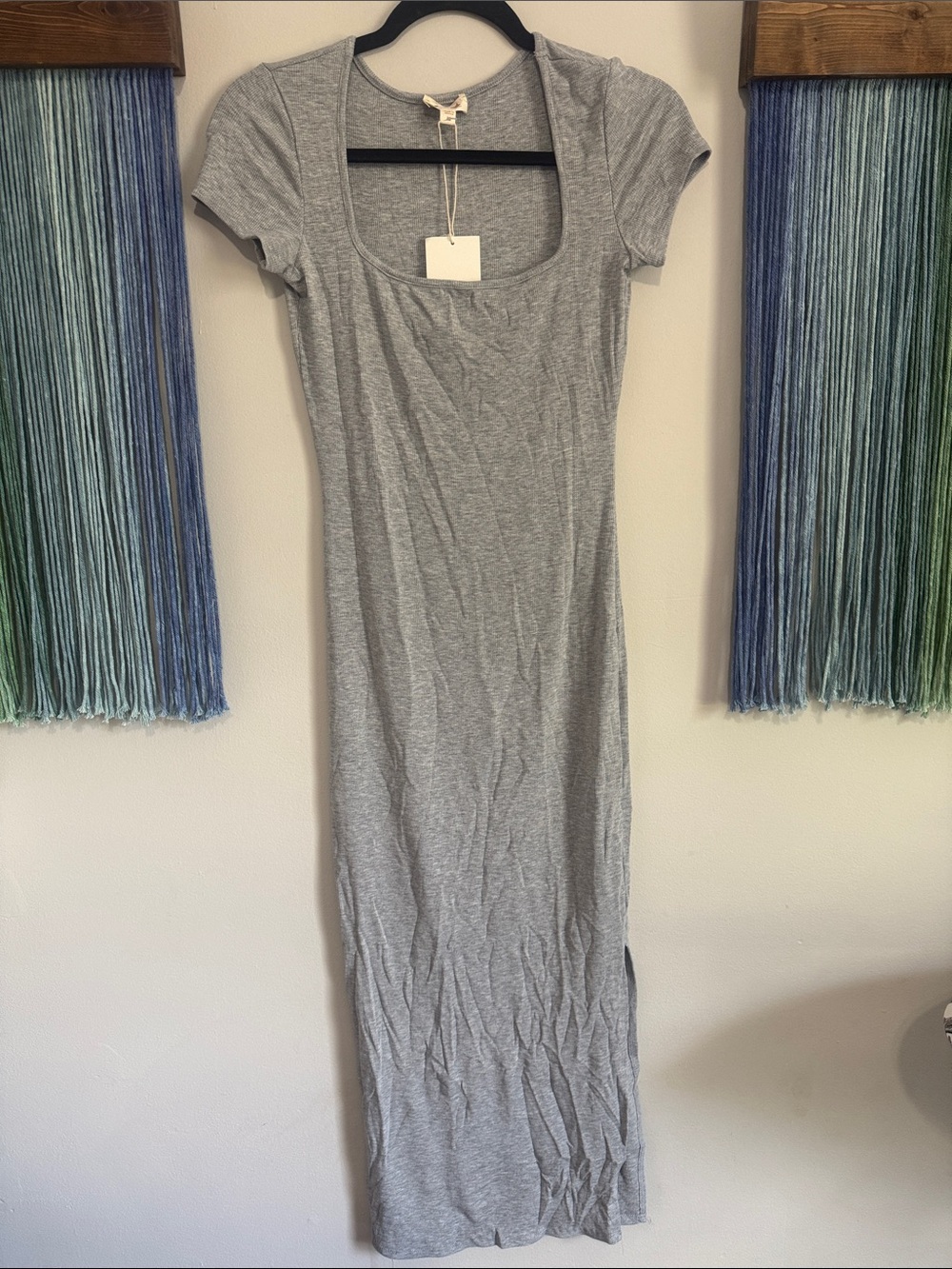 Ribbed square neck maxi